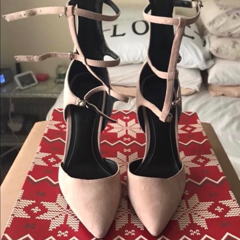 Blush Suede Pumps